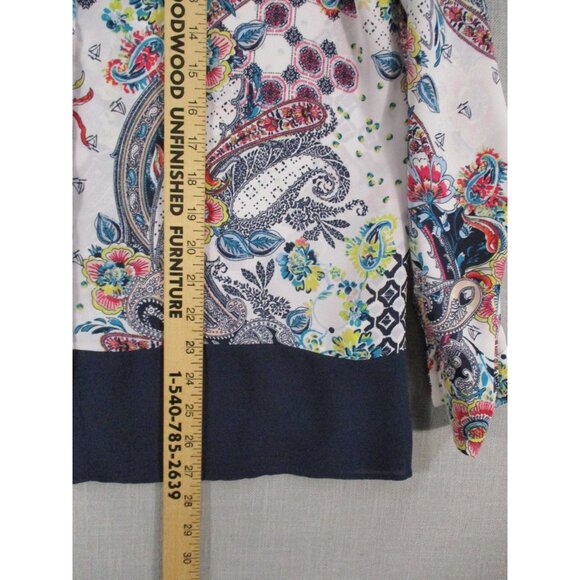 Chicos Paisley Floral Tank Top Blouse Sleeveless Printed Stretch Size 1 - Picture 4 of 16